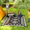 Aghana Digitals Reversible Blue & White Rhombus Outdoor Rug, 9'x18' Waterproof Polypropylene with - 2 of 4