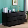 SUGIFT 6 Drawer Dresser, Modern Wood Chest of Drawers for Bedroom, Black - 2 of 4
