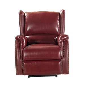 Paulina Genuine Leather Power Recliner with Wingback Design |ARTFUL LIVING DESIGNS - 1 of 4