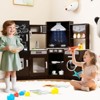 Safstar Corner Kids Play Kitchen Wooden Pretend Toy Kitchen w/ Realistic Lights Brown - 4 of 4