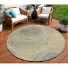 Beige Taupe And Gray Abstract Washable Indoor Outdoor Area Rug - 2 of 4