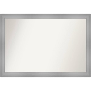 40" x 28" Non-Beveled Flair Bathroom Wall Mirror Polished Nickel - Amanti Art: Includes Mounting Hardware - 1 of 4
