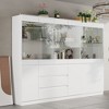 Famapy Modular Kitchen Pantry Cabinet with Light & Glass Doors - 2 of 4
