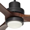 66" Casa Vieja Delta-Wing XL DC Industrial Indoor Ceiling Fan with LED Light Remote Control Matte Black Walnut Opal Glass for Living Room Kitchen - image 3 of 4