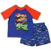 Hot Wheels Toddler Boys' Cars Team Hot Wheels Race Sleep Pajama Set Shorts Blue - 2 of 4