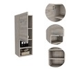 Vynxaria Bathroom Cabinet with Single Door, Two Interior Shelves, and Two External Shelves, Stylish and Functional in Black Finish - 3 of 4