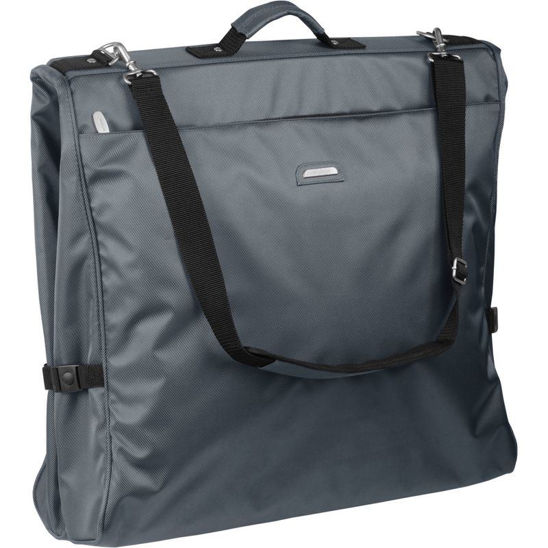 WallyBags 45" Premium Framed Garment Bag with shoulder strap and multiple pockets in Grey, 1 of 10