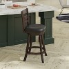 Emma and Oliver Classic Wooden Ladderback Dining Stool with Padded Swivel Seat - 4 of 4