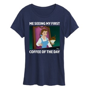 Women's - Disney - Belle First Coffee Of The Day Short Sleeve Graphic T-Shirt - 1 of 4
