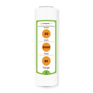 PSBM 1 Roll Opaque White Machine Length Hand Stretch Wrap, 20 in. x 5000 Ft. x 80 Ga - 1 of 1