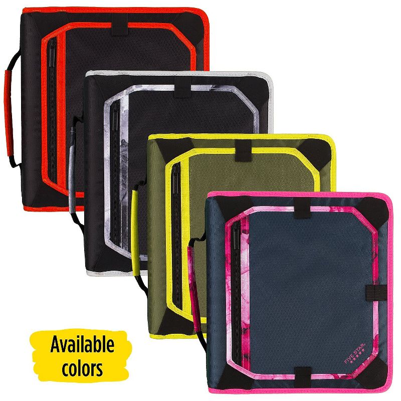 Five Star 2" 3-Ring Zipper Binders D-Ring Assorted Colors (29052), 2 of 10