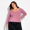 Women's Long Sleeve V-Neck Henley Shirt - Wild Fable™ - 2 of 3