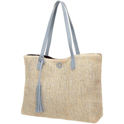 BEAFUP Large Straw Bags for Women Straw Travel Beach Totes Bag Shoulder Bag Woven Summer Tote Hobo Bag Handmade Shoulder Bag Handbag