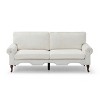 Modern Linen Chesterfield Sofa - 3-Seater with Tufted Backrest, Crystal Buttons , Copper Nailhead Trim, Solid Wood Legs - 2 of 4