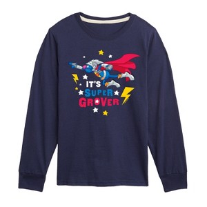 Boys' - Sesame Street - Its Super Grover Long Sleeve Graphic T-Shirt - 1 of 3