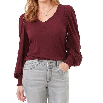 Women's Blouson Puff Sleeves Blouse - Democracy