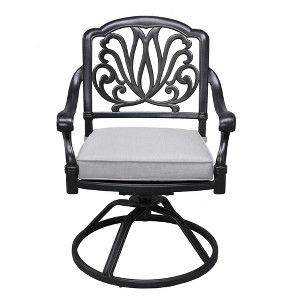 NicBex Set of 2 Outdoor Dining Chair,Modern Patio Dining Chairs with with Cushion,26 inch Aluminum Chairs Suitable for Patio,Garden,Gray White - 1 of 4