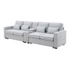 NicBex Couches for Living Room 114.2" Modern Linen Fabric Sofa Couch with 2 Cupholders, and 2 USB Ports Wired or Wirelessly Charged, 4 Pillows - 2 of 4