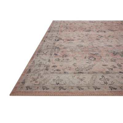 Ivory and Blush Oriental Synthetic 4' x 6' Reversible Rug
