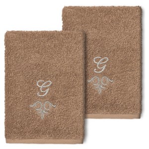 Linum Home Textiles 100% Turkish Cotton MONICA 2PC Embellished Washcloth Set - 1 of 1