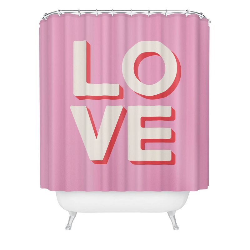 April Lane Art Love Pink Shower Curtain Pink - Deny Designs, 1 of 4