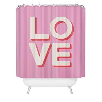 April Lane Art Love Pink Shower Curtain Pink - Deny Designs
