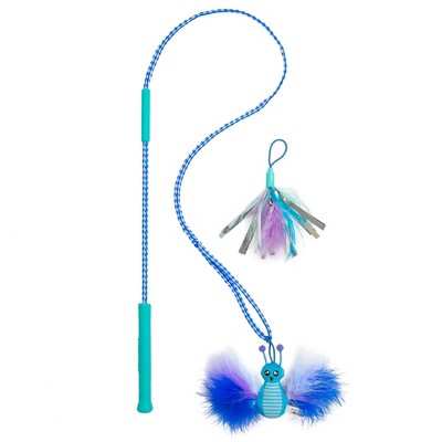 Catstages 17.5" Tail Teaser Air Prey Play Cat Wand Toy with Catnip Attachments