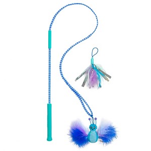 Catstages 17.5" Tail Teaser Air Prey Play Cat Wand Toy with Catnip Attachments - 1 of 4