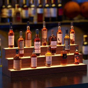 LED Lighted Liquor Bottle Display Shelf Bar Display Shelf, DIY Illuminated Bottle Shelf with App & Remote Control Freestanding Holding Bottles for Home Bar, Party - 1 of 4