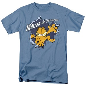 Garfield Master Of Disaster Adult T-Shirt Carolina Blue - 1 of 4
