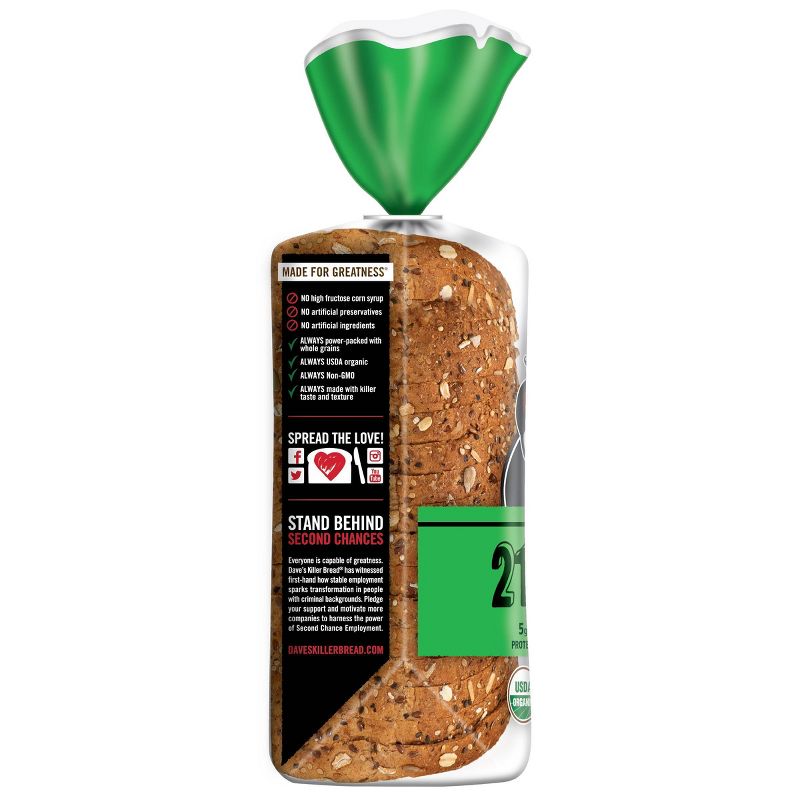 Dave&#39;s Killer Bread Organic 21 Whole Grains and Seed Bread - 27oz, 4 of 8