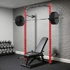 1600LB Wall Mounted Power Rack, Commercial Squat Rack for Home Gym with Multi-Grip Pull Up Bar, j-Cups & Landmine Attachment for Home and Garage Gym - 4 of 4
