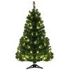 Tangkula 4'Lighting Artificial Christmas Pine Tree Pre-Lit Decoration w/ Plastic Stand & LED Lights - 4 of 4