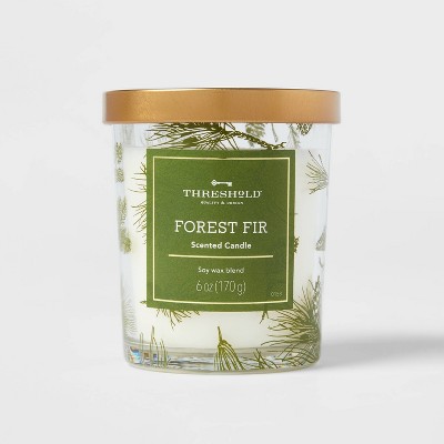 Small Forest Fir Clear Glass with Metallic Decal Candle - Threshold™