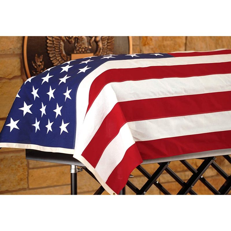 Juvale  5x9.5 American Casket Flag with Embroidered Stars for Veteran Burial, Patriotic Memorial Service, 3 of 10