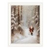 SEVOBAL Wall Art Santa Winter Stroll Christmas Holiday Framed Decor for Living Room Seasonal Display, White, 14"*1"*18" - 2 of 4