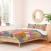 Deny Designs 3pc Full/Queen Gigi Rosado Happy Rainbow Duvet Cover and Pillow Sham Set Blue: Woven Polyester, 300 Thread Count, Zip Closure - 2 of 4