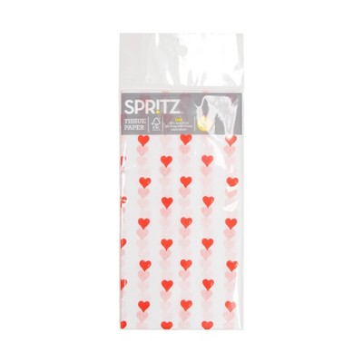 Valentine's Day 8ct Pegged Tissue Red Heart on Cream - Spritz™