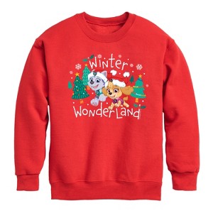 Boys' - Paw Patrol - Winter Wonderland Graphic Long Sleeve Fleece Sweatshirt - 1 of 4
