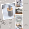Evideco French Home Goods Modern Bamboo-Top Soap Dispenser, 10 fl oz, Sturdy Pump for Kitchen & Bathroom - 3 of 4