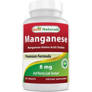 Best Naturals Manganese (Manganese Amino Acid Chelate) 8 mg- 250 Tablets - 1 of 3
