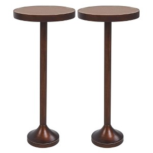 COZAYH Small Pedestal End Table, Living Room Furniture, Light Espresso, Set of 2 - 1 of 4
