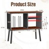 MOEPISY Record Player Stand with Adjustable Divider, Vinyl Storage Holder Up to 200 Albums Walnut - 2 of 4