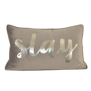 Suzy Slay Lumbar Throw Pillow Gray - Décor Therapy