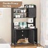 Hidden Cat Litter Box Furniture with Storage Shelves & Doors, Large Cat Washroom Cabinet - 2 of 4