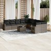 vidaXL 11 Piece Patio Sofa Set with Cushions Gray Poly Rattan - Gray Without Table - 2 of 4