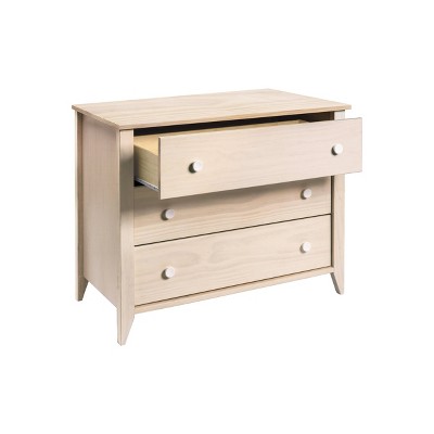 Natural Pine 3-Drawer Changer Dresser with Removable Tray