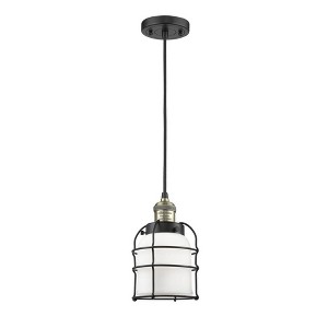 Bell Cage - 1 Light Cord Hung Mini Pendant In Traditional Style-9 Inches Tall and 6 Inches Wide - 1 of 1