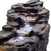 Tiered Resin Rocky River Stream Fountain with White LED Lights - Alpine Corporation: Outdoor 76" Waterfall Feature, No Assembly Required - image 4 of 4