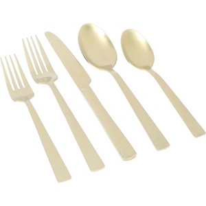 Gibson Elite Earlston 20 Piece Stainless Steel Flatware Set in Champagne Gold - 1 of 4